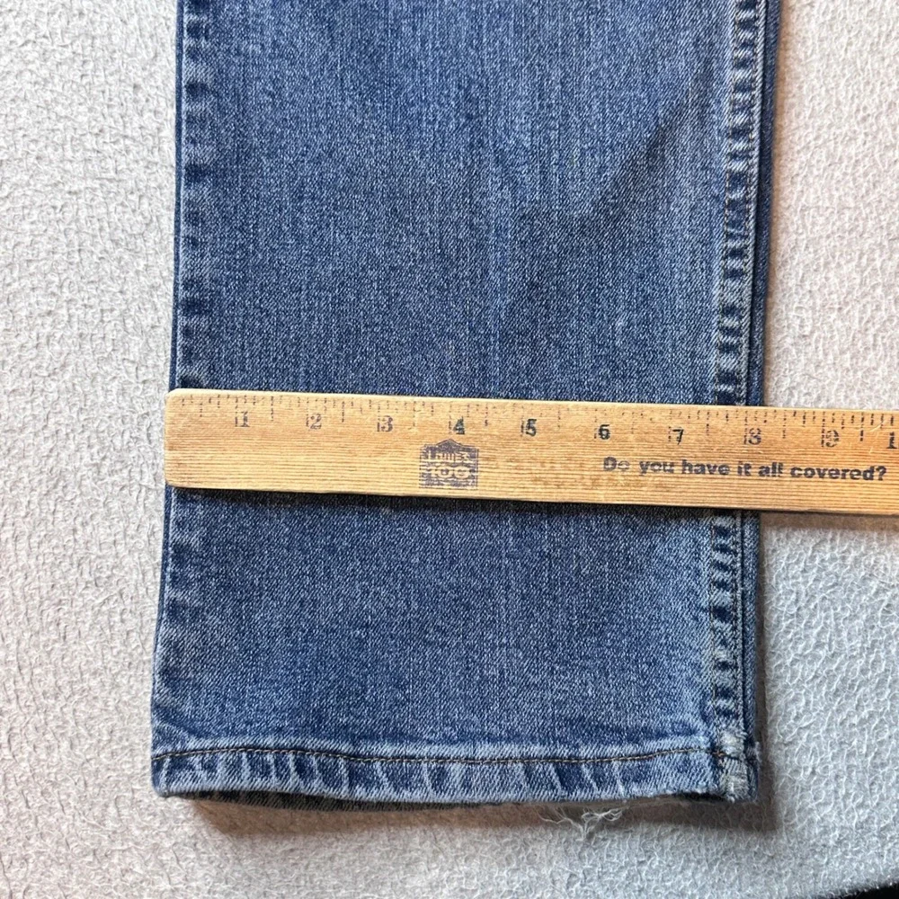 Wrangler Jeans Mens 36x29 Blue Regular Fit 96CFW Straight Leg Stretch Distressed